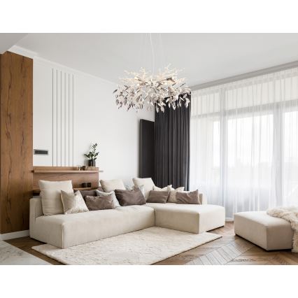 Globo - Csillár zsinóron 8xG9/8W/230V átm. 61 cm fényezett króm