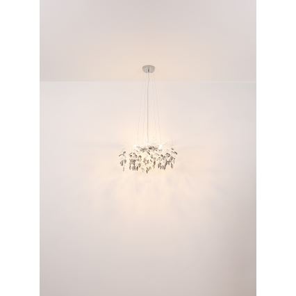 Globo - Csillár zsinóron 8xG9/8W/230V átm. 61 cm fényezett króm