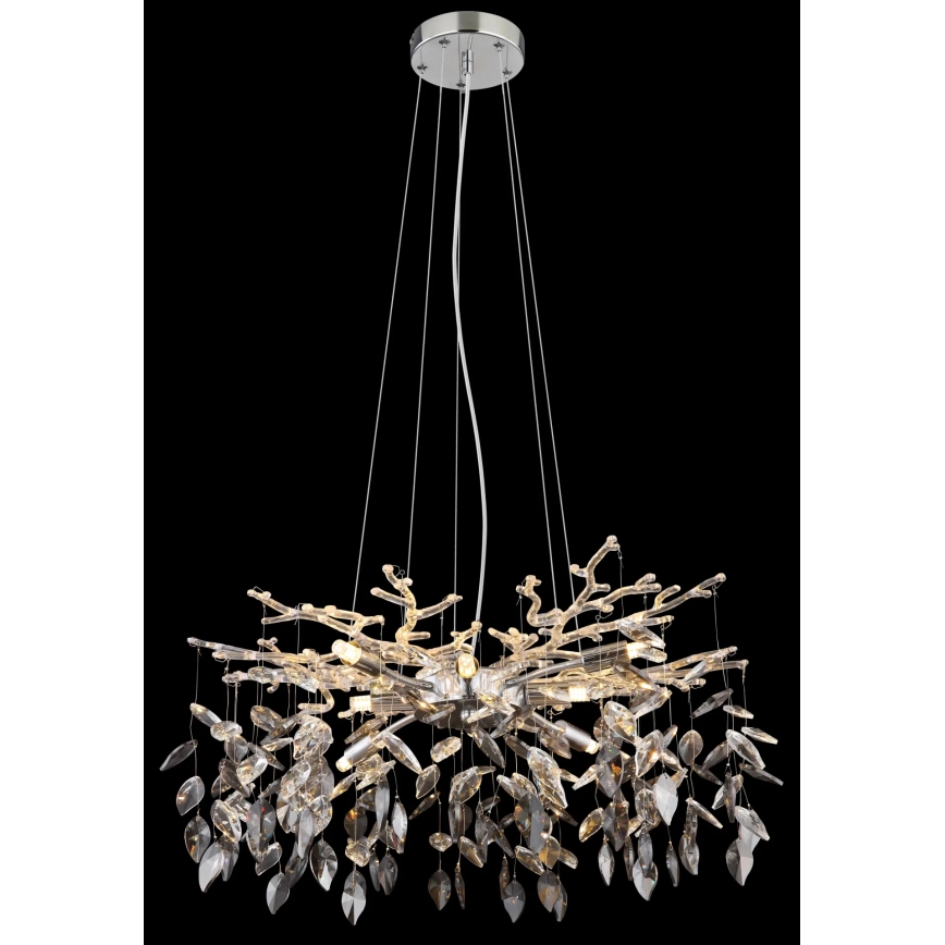 Globo - Csillár zsinóron 8xG9/8W/230V átm. 61 cm fényezett króm