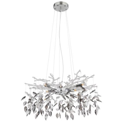 Globo - Csillár zsinóron 8xG9/8W/230V átm. 61 cm fényezett króm