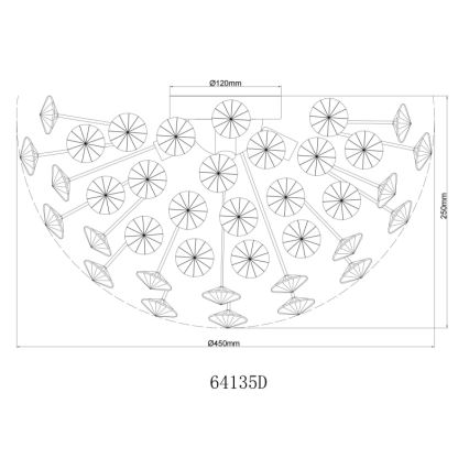 Globo - LED Mennyezeti lámpa 4xG9/3,5W/230V átm. 45 cm arany