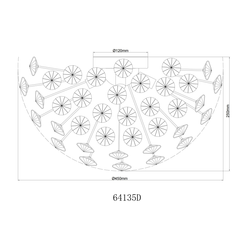 Globo - LED Mennyezeti lámpa 4xG9/3,5W/230V átm. 45 cm arany
