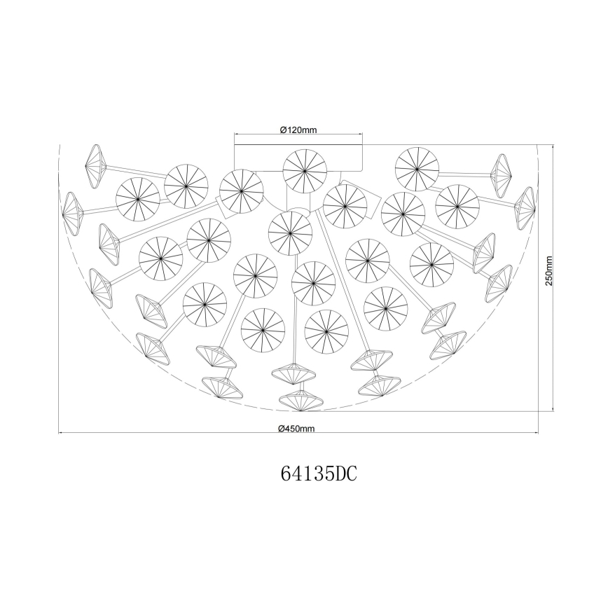 Globo - LED Mennyezeti lámpa 4xG9/3,5W/230V átm. 45 cm fényezett króm