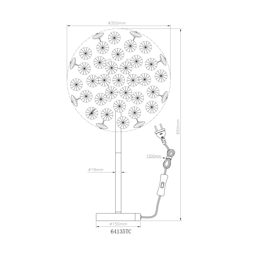 Globo - LED Asztali lámpa 8xG9/3,5W/230V fényezett króm