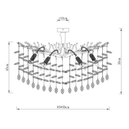 Globo - Rudas csillár 7xE14/40W/230V ezüst