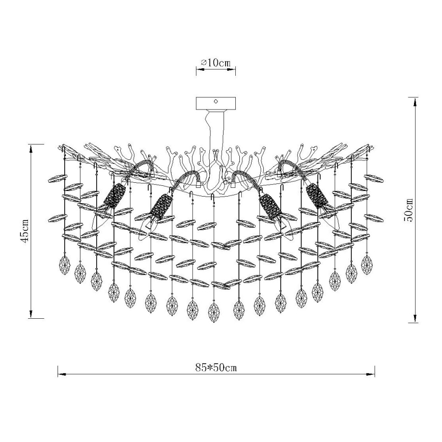 Globo - Rudas csillár 7xE14/40W/230V ezüst