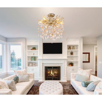 Globo - Rudas csillár 6xE14/40W/230V aranyszínű