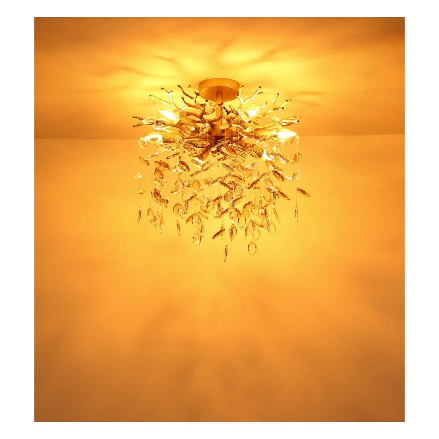 Globo - Rudas csillár 6xE14/40W/230V aranyszínű