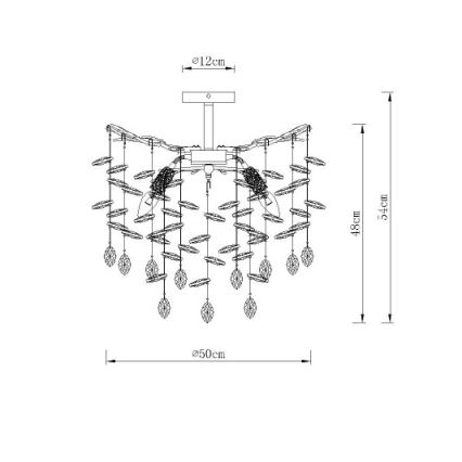 Globo - Rudas csillár 6xE14/40W/230V aranyszínű