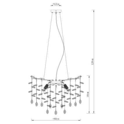 Globo - Kábellel függesztett csillár 8xE14/40W/230V ezüstszínű