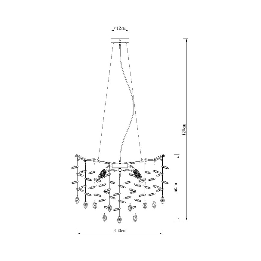Globo - Kábellel függesztett csillár 8xE14/40W/230V ezüstszínű