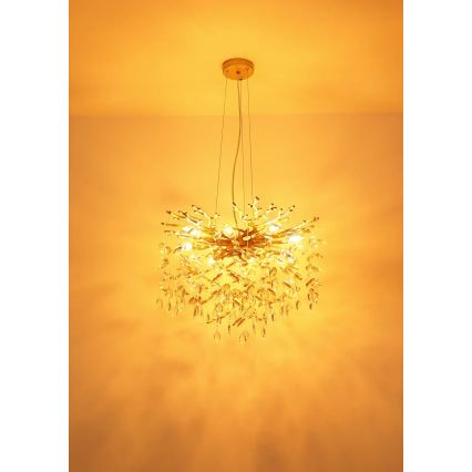 Globo - Kábelre függesztett csillár 10xE14/40W/230V aranyszínű
