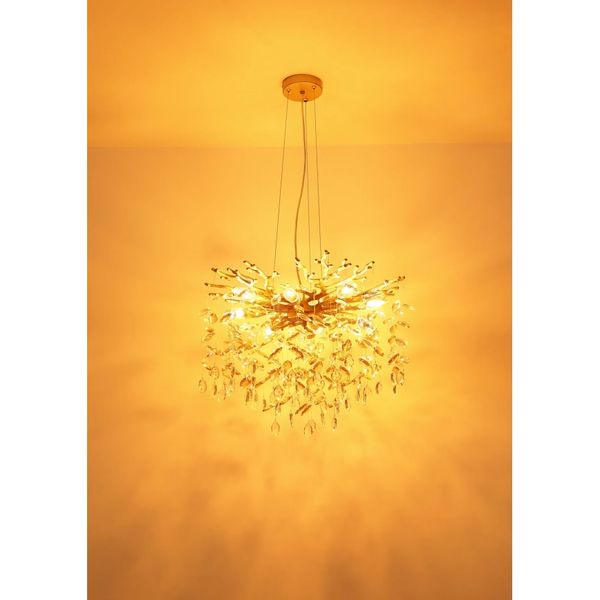 Globo - Kábelre függesztett csillár 10xE14/40W/230V aranyszínű