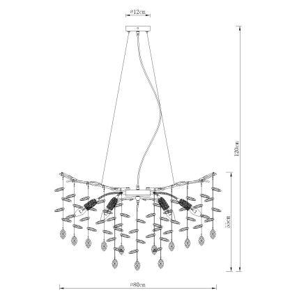 Globo - Kábelre függesztett csillár 10xE14/40W/230V aranyszínű
