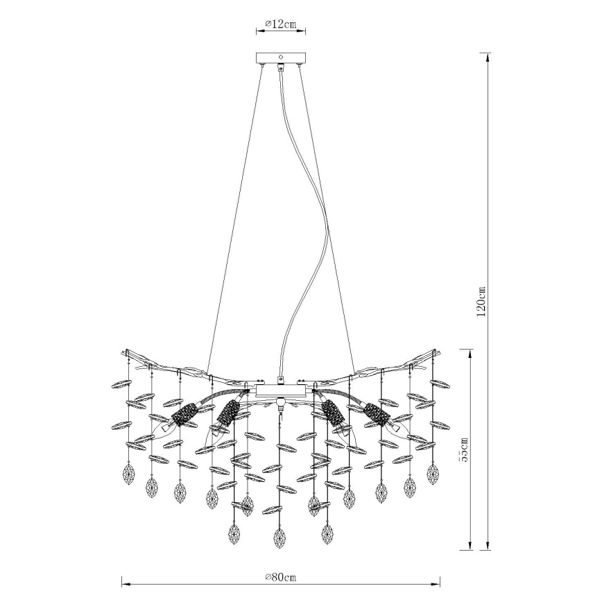 Globo - Kábelre függesztett csillár 10xE14/40W/230V aranyszínű