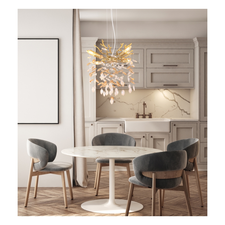 Globo - Kábelre függesztett csillár 4xE14/40W/230V arany