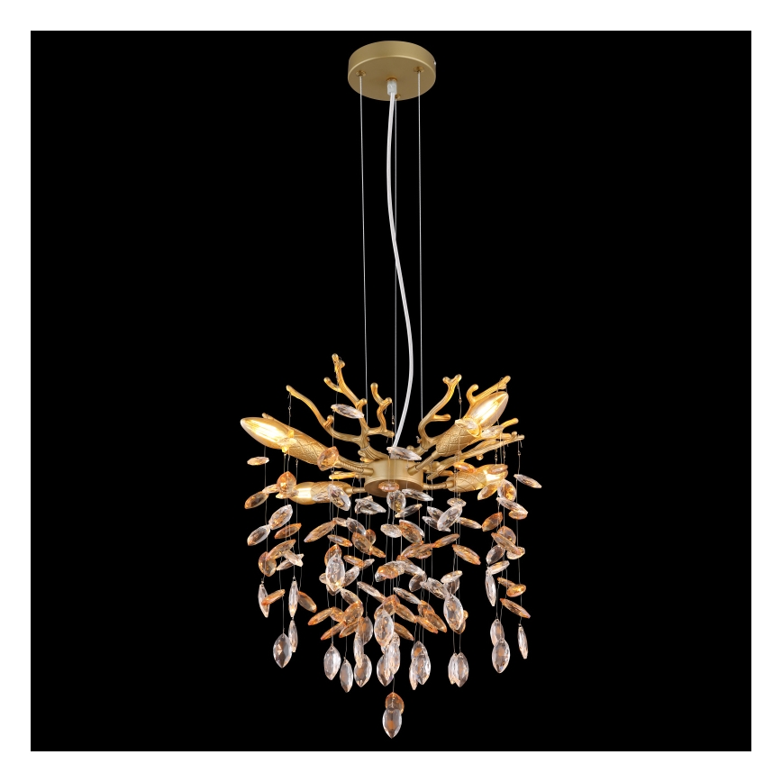 Globo - Kábelre függesztett csillár 4xE14/40W/230V arany