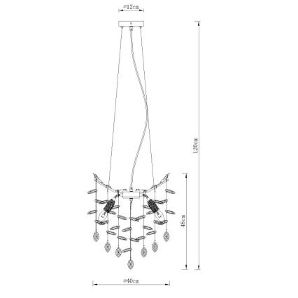 Globo - Kábelre függesztett csillár 4xE14/40W/230V arany