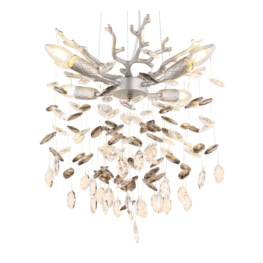 Globo - Kábeles függőlámpa, 4xE14/40W/230V, ezüst