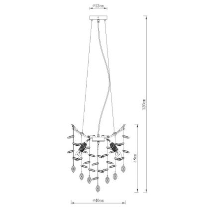 Globo - Kábeles függőlámpa, 4xE14/40W/230V, ezüst