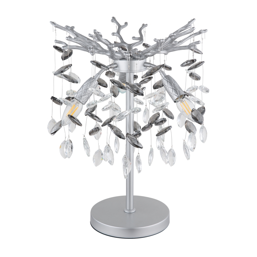 Globo - Ezüst asztali lámpa 3xE14/40W/230V