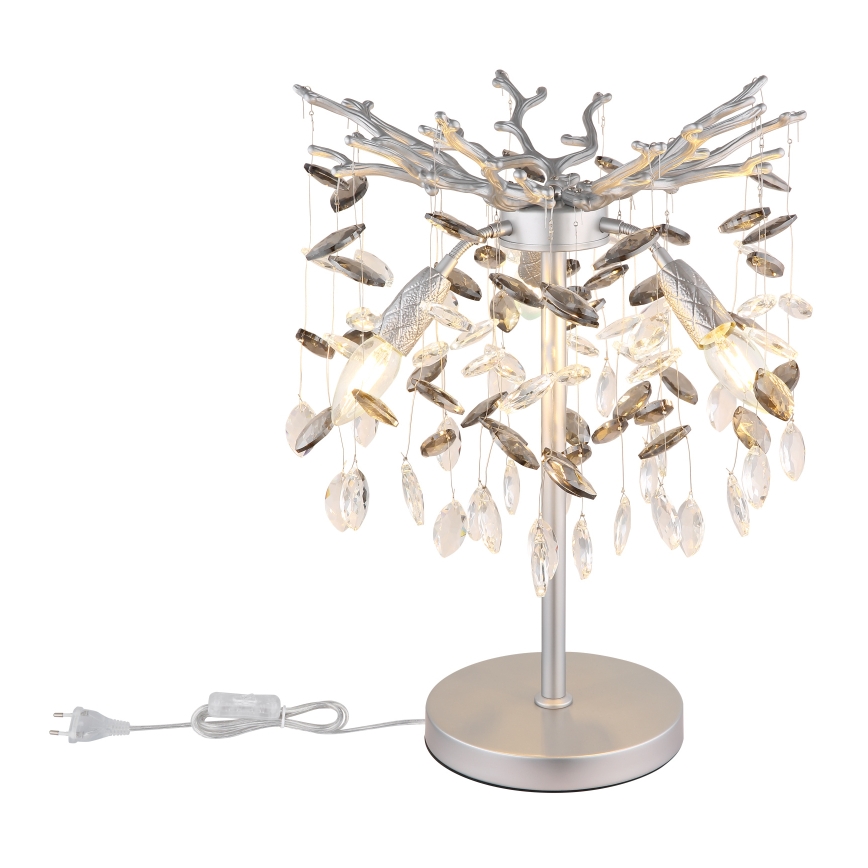 Globo - Ezüst asztali lámpa 3xE14/40W/230V