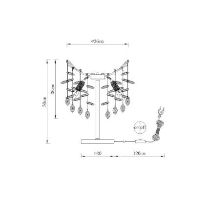 Globo - Ezüst asztali lámpa 3xE14/40W/230V