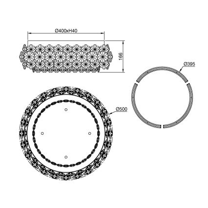Globo - LED mennyezeti lámpatest, 40W, 230V, 4000K, átmérő 50 cm
