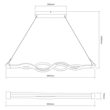 Globo - LED dimmelhető kábeles csillár LED/30W/230V + távirányítóval