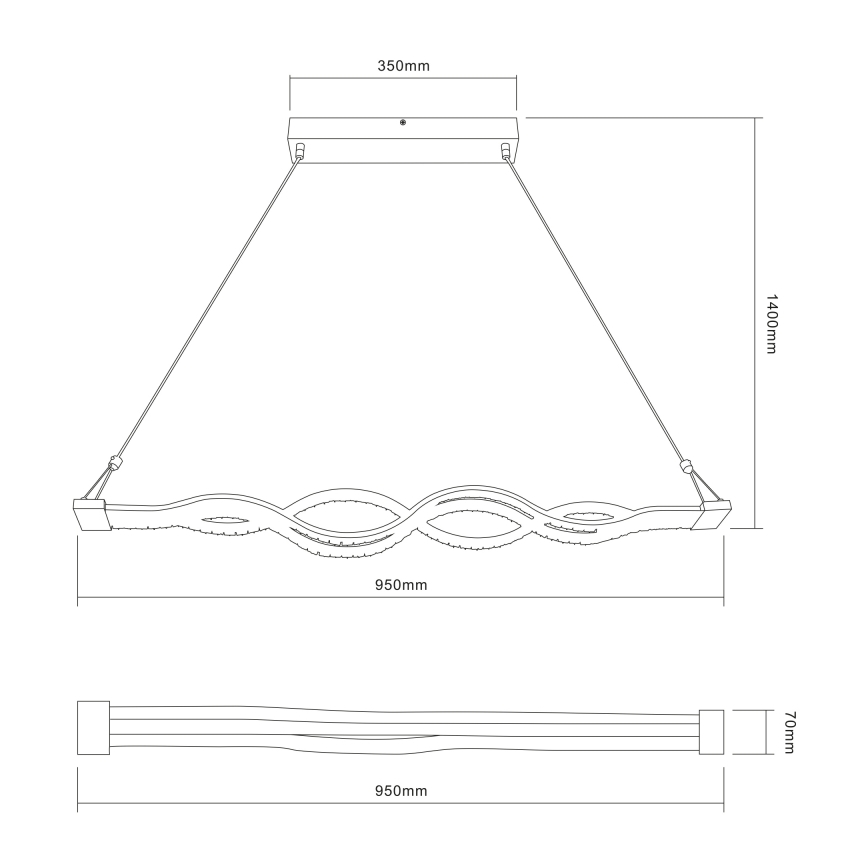 Globo - LED dimmelhető kábeles csillár LED/30W/230V + távirányítóval