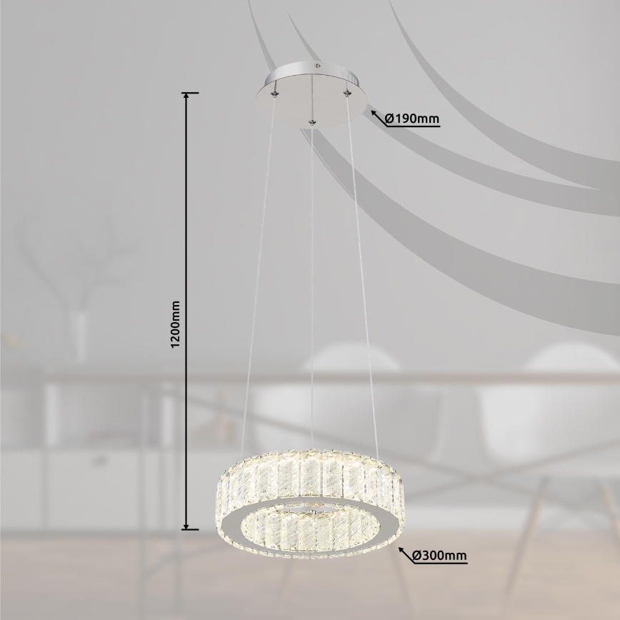 Globo - LED dimmelhető függeszték kábellel LED/30W/230V 2700-6000K átm. 30 cm + távirányító