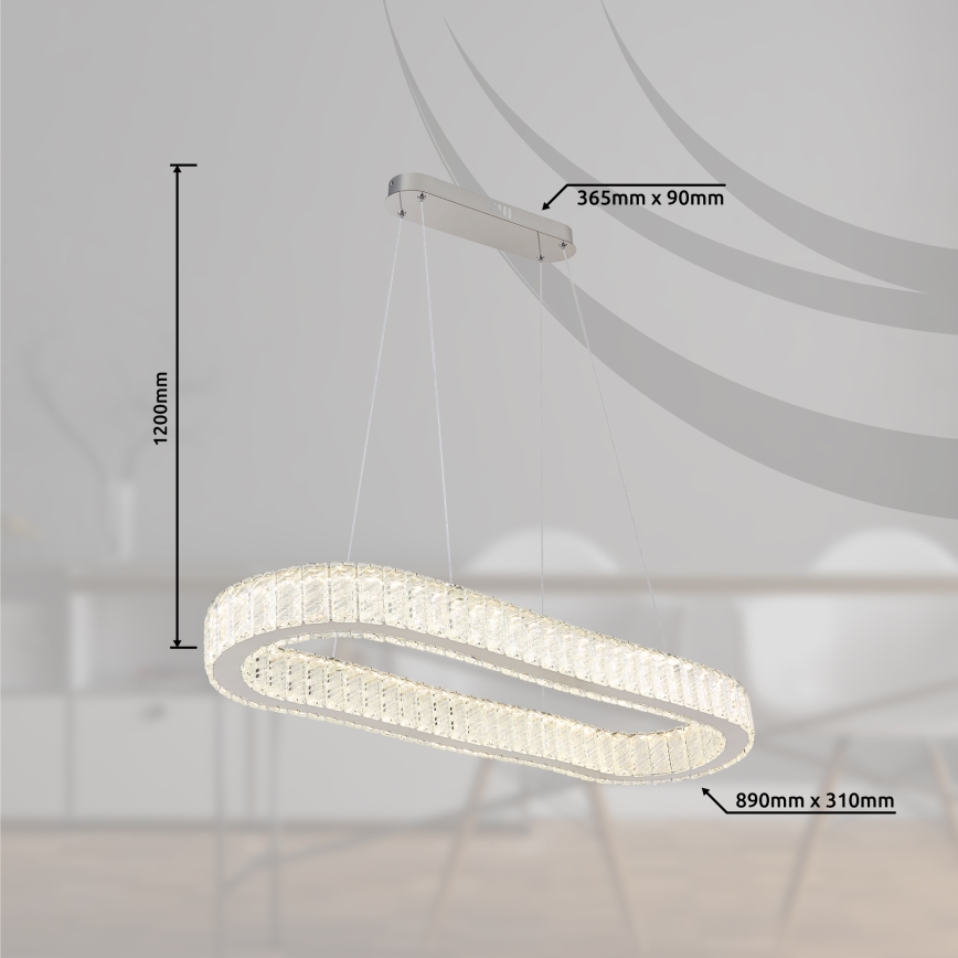 Globo - LED állítható fényerejű csillár kábellel LED/58W/230V 2700-6000K + távirányító