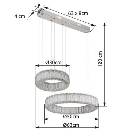 Globo - LED dimmelhető függeszték kábellel LED/80W/230V 2700-6000K + távirányító