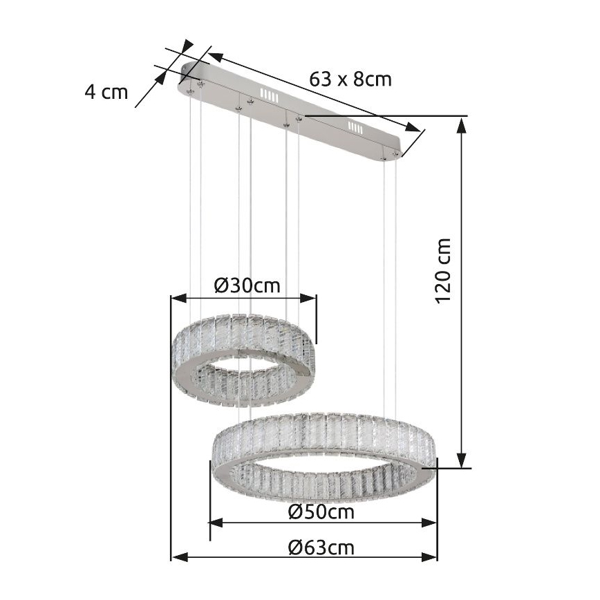 Globo - LED dimmelhető függeszték kábellel LED/80W/230V 2700-6000K + távirányító
