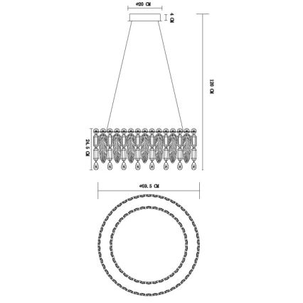 Globo - LED fényerőszabályozható kábelre függesztett csillár LED/58W/230V 2700-6000K + távirányító