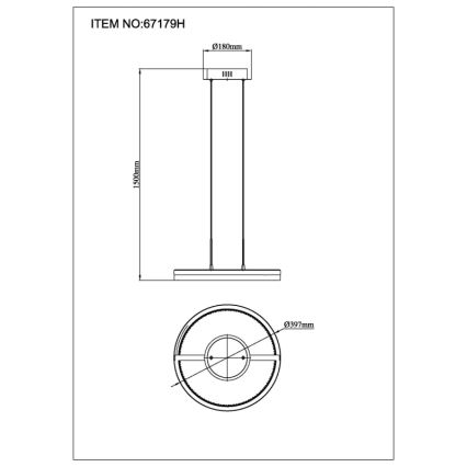 Globo - LED csillár kábelen LED/40W/230V 3000/4000/6000K átm. 39,7 cm