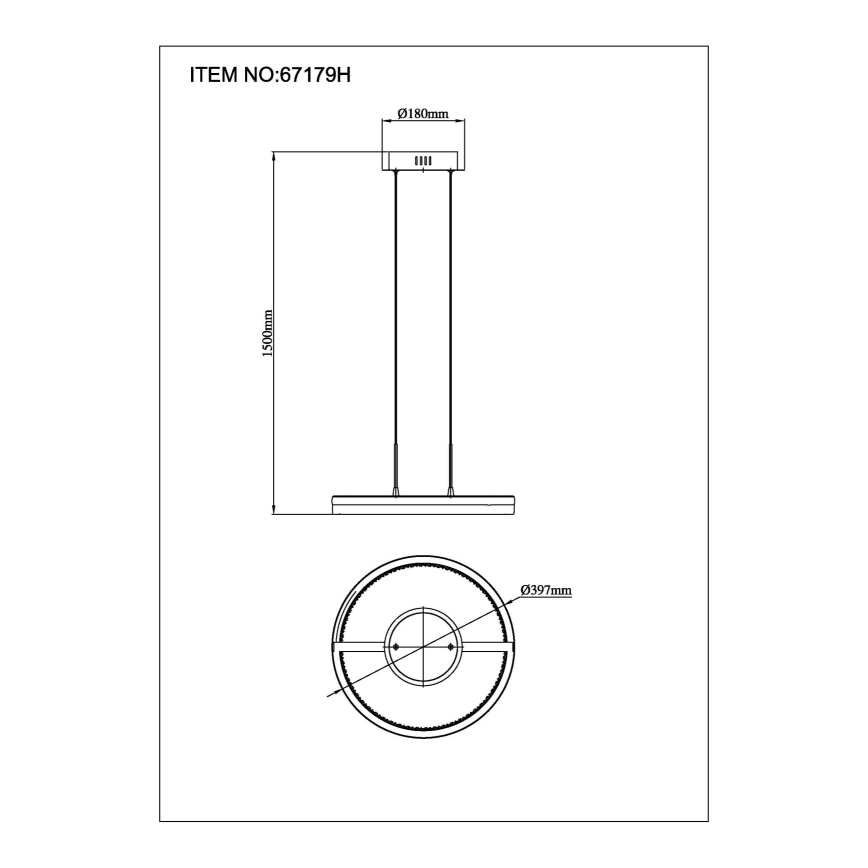Globo - LED csillár kábelen LED/40W/230V 3000/4000/6000K átm. 39,7 cm