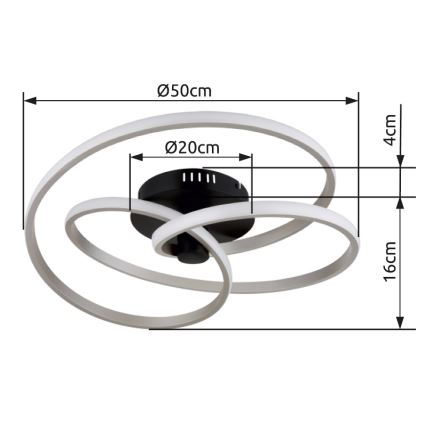 Globo - LED Felületre szerelhető csillár LED/40W/230V 3000K matt króm/fekete