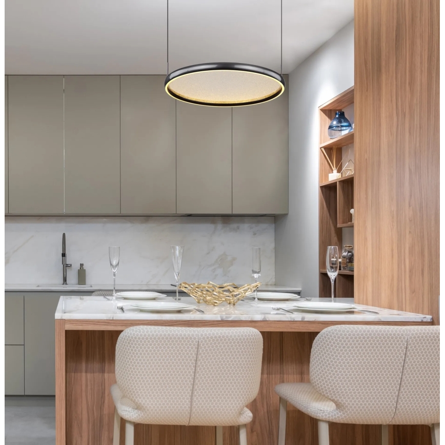 Globo - LED Dimmelhető csillár zsinóron LED/36W/230V 2700-6000K fekete + távirányítás