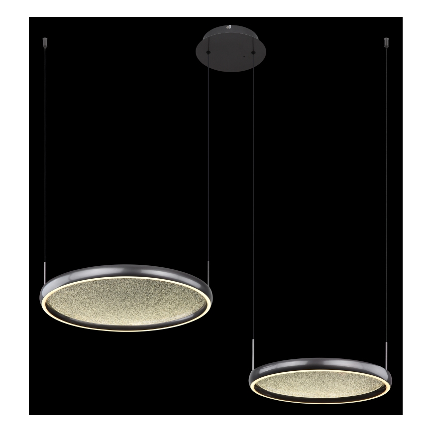 Globo - LED Dimmelhető csillár zsinóron LED/50W/230V 2700-6000K fekete + távirányítás