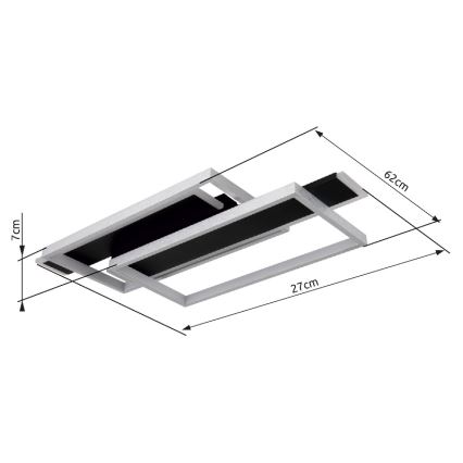 Globo - LED Mennyezeti lámpa LED/40W/230V 62x27 cm matt króm/fekete