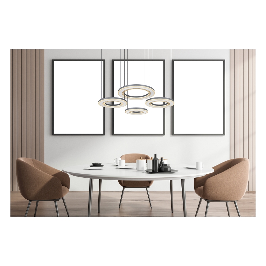 Globo - LED Dimmelhető csillár zsinóron LED/80W/230V 2700-6000K fekete + távirányítás