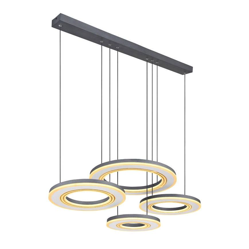 Globo - LED Dimmelhető csillár zsinóron LED/80W/230V 2700-6000K fekete + távirányítás