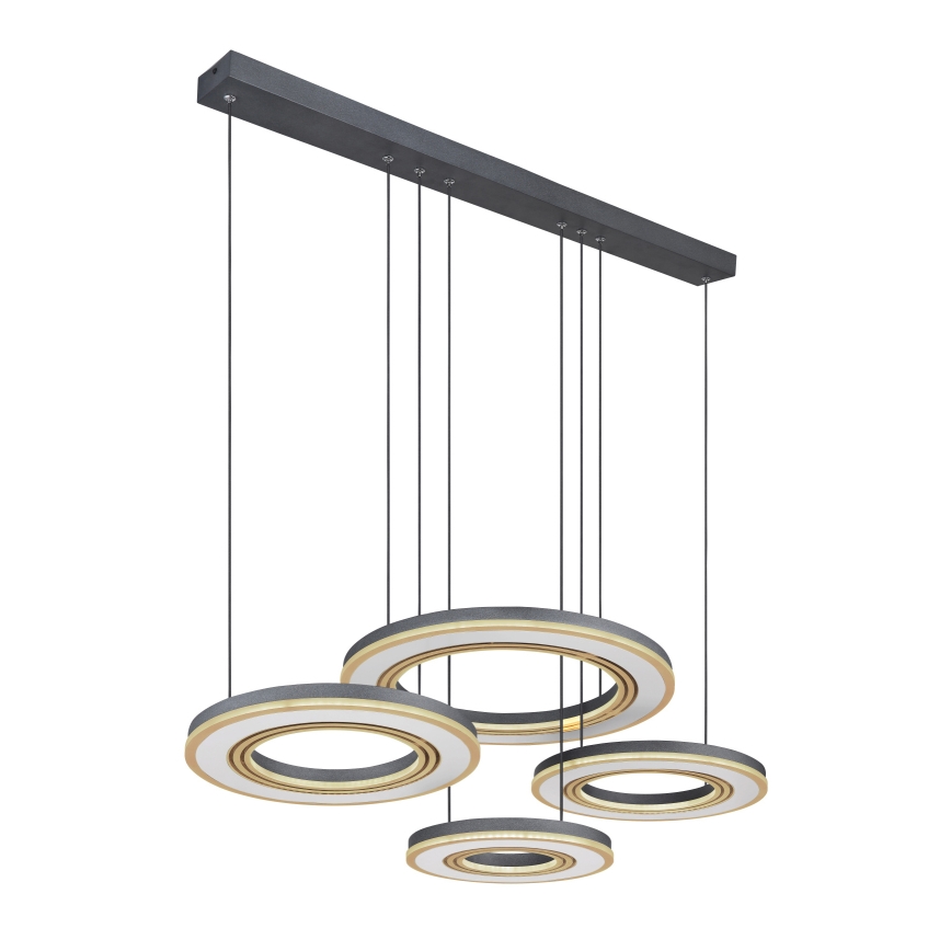 Globo - LED Dimmelhető csillár zsinóron LED/80W/230V 2700-6000K fekete + távirányítás