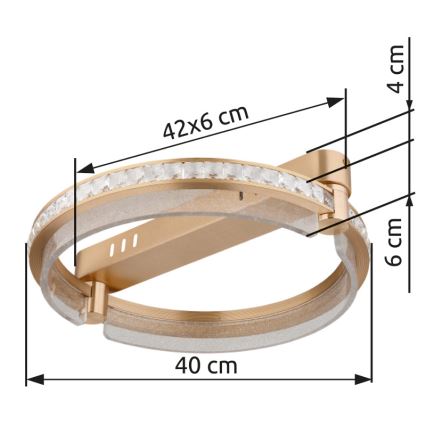Globo - LED dimmelhető kristály mennyezeti lámpa LED/36W/230V 2700K-6000K + távirányító