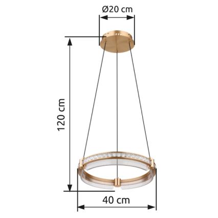 Globo - LED állítható fényerejű kristály csillár kábellel LED/36W/230V 2700K-6000K + távirányító