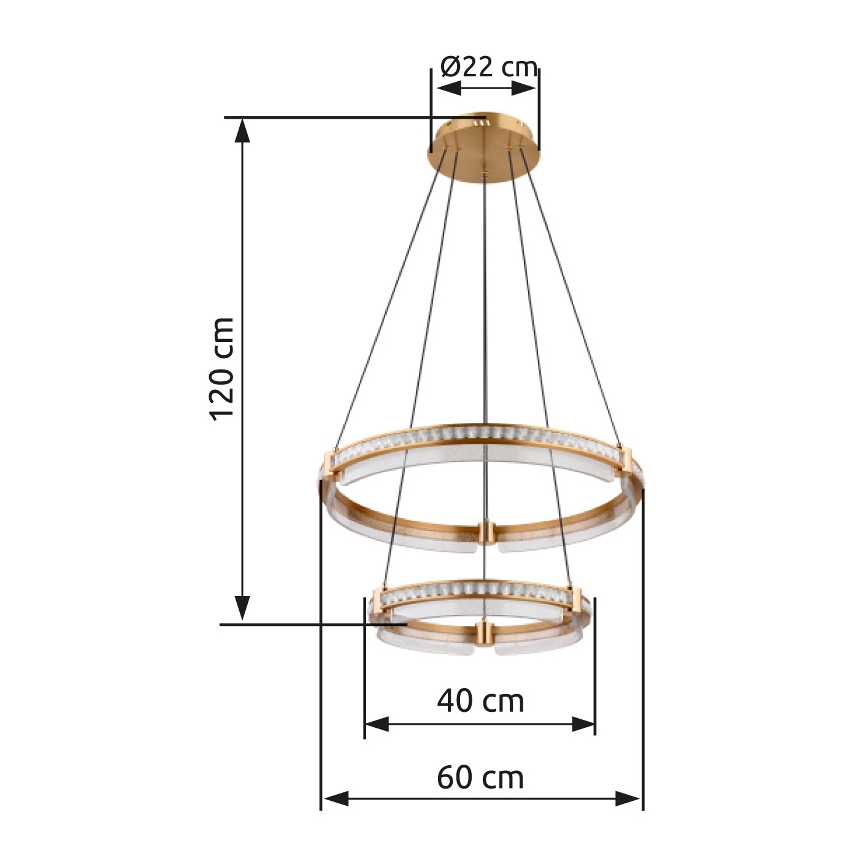 Globo - LED állítható fényerejű kristály csillár kábellel LED/78W/230V 2700K-6000K + távirányító