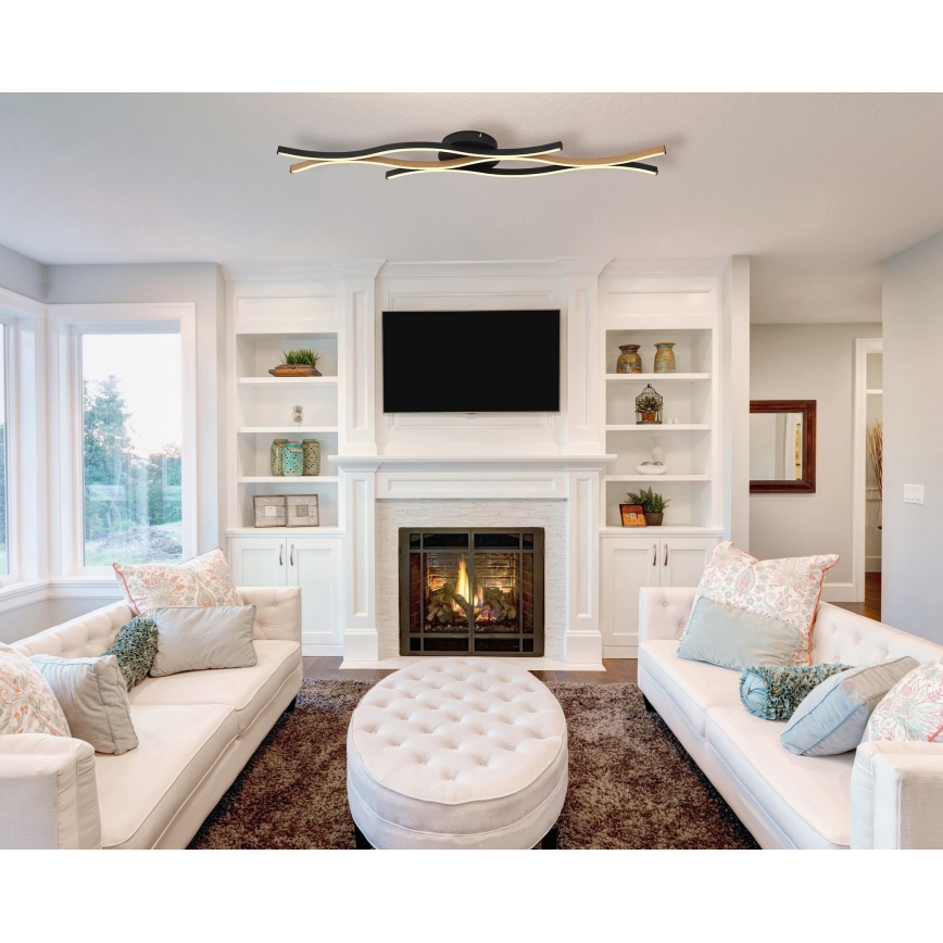 Globo - LED Felületre szerelhető csillár LED/35W/230V fekete/barna