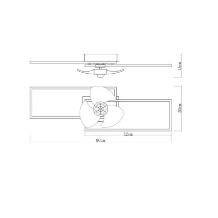Globo - LED dimmelhető ventilátoros mennyezeti lámpa LED/38W/230V 3000-6500K + távirányító