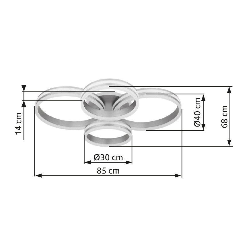 Globo - LED dimmelhető mennyezeti lámpa LED/90W/230V 2700-6000K 68x85 cm + távirányító